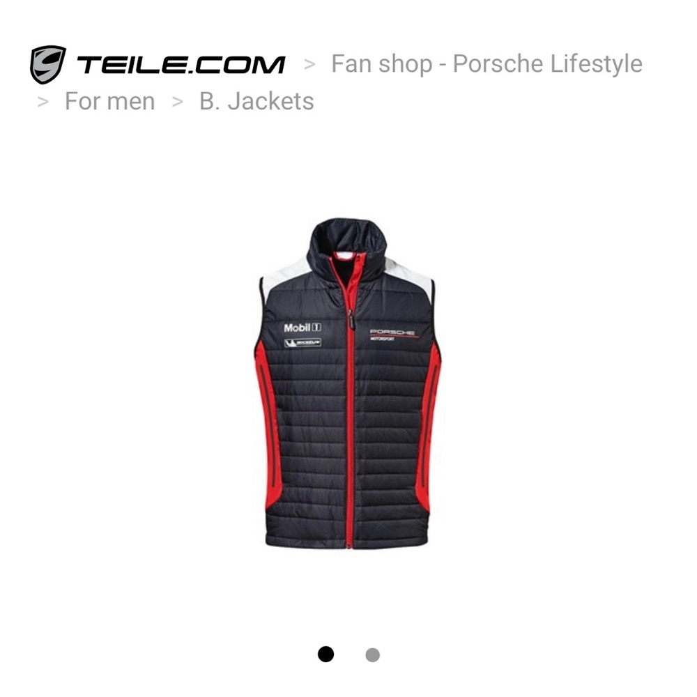 Porsche Lifestyle Collection Padded Vest ***price reduced***